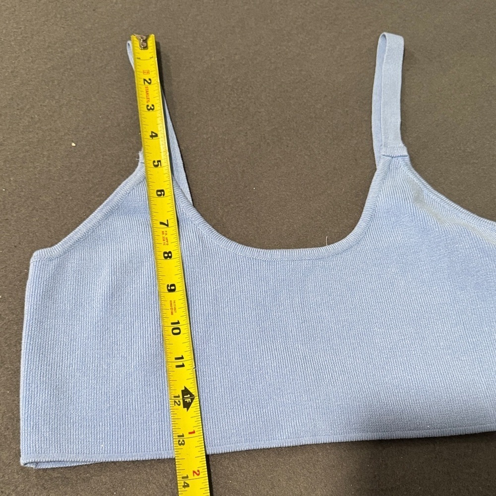 Light Blue Ribbed Tank Top - Picture 3 of 6